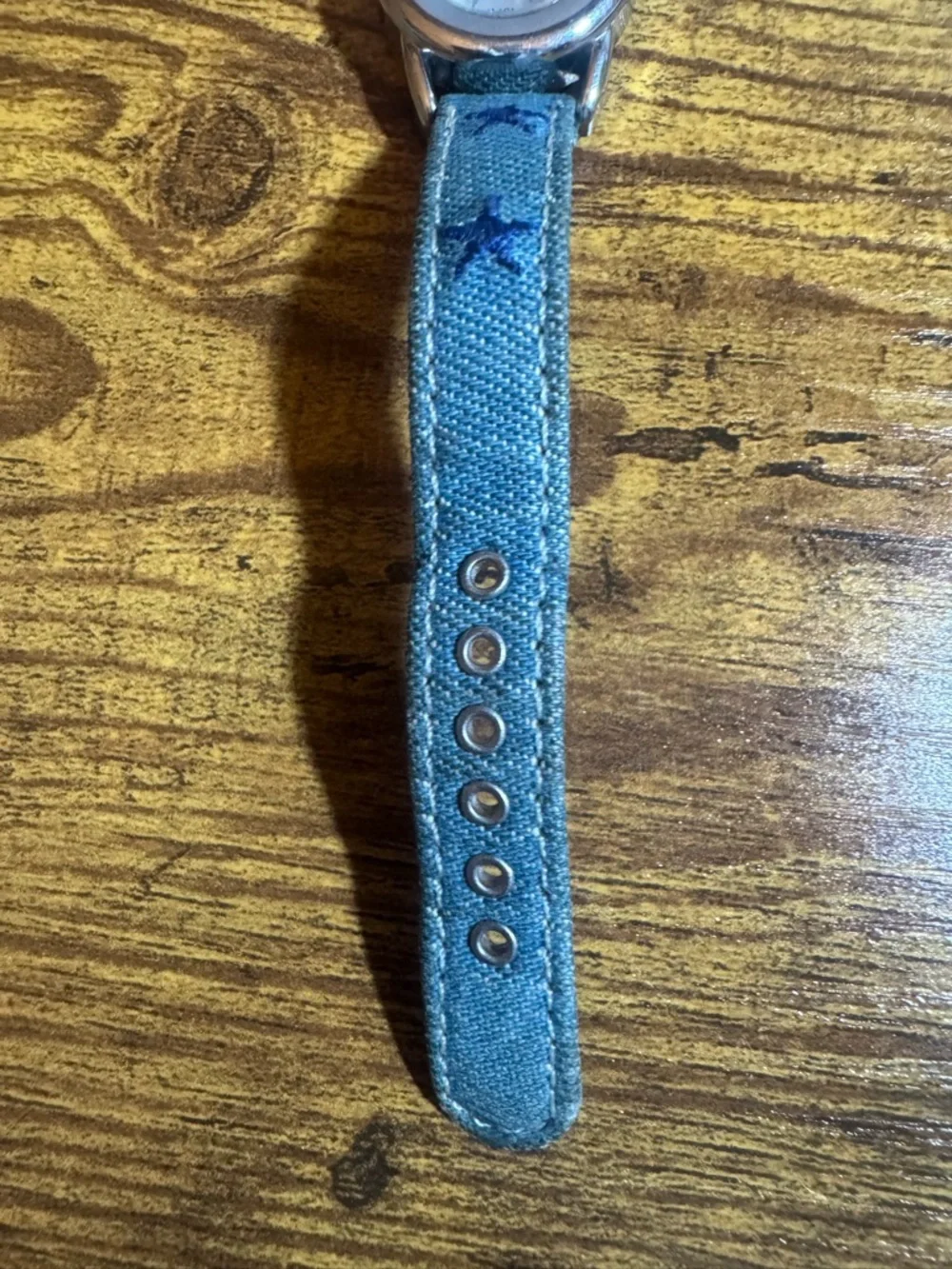 Rumours Denim Star Watch Blue Dial Japan Movt Quartz Y2K Embroidered Strap‎